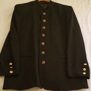 Men's Priest Collar Suit Jacket Black